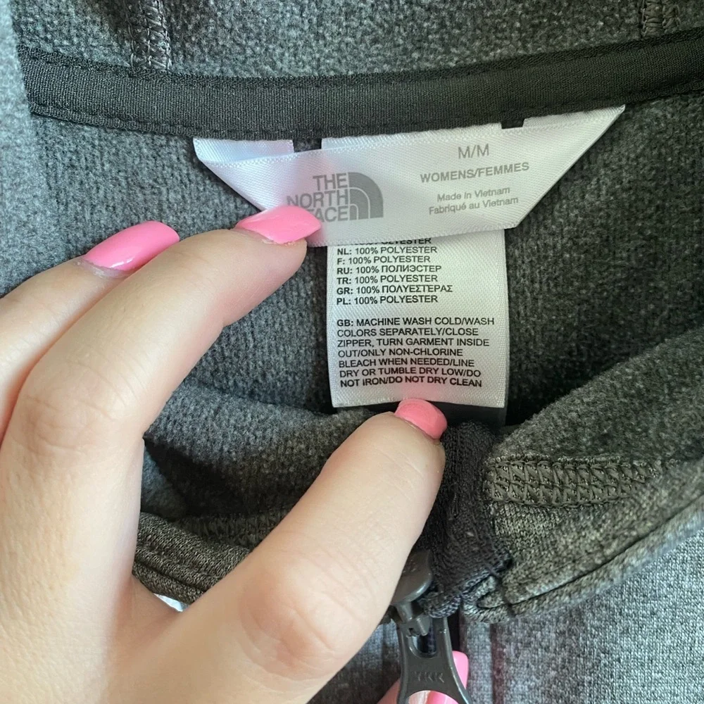 North Face Grey Full Zip Hooded Jacket Women's Medium - Picture 5 of 6